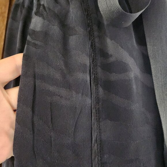 Zadig & Voltaire black lace slit silk maxi skirt Sz 34  US Sz 4 pockets - Picture 10 of 15